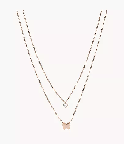 Rose Gold-Tone Stainless Steel Convertible Necklace