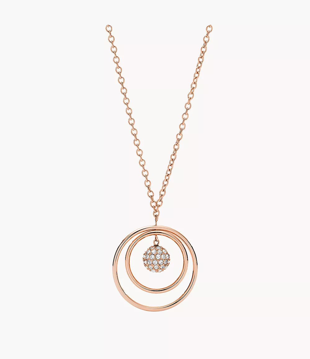 Fossil Damen Damen Halskette Rose Gold-Tone Stainless Steel Necklace