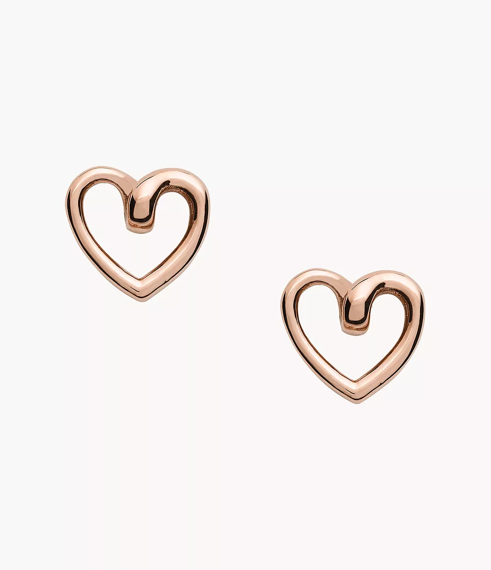 Image of Rose Gold-Tone Stainless Steel Stud Earrings