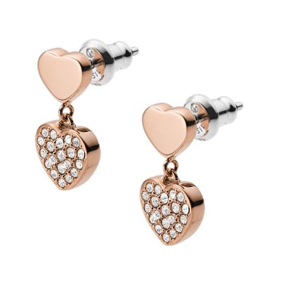 Fossil rose gold on sale earrings