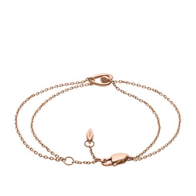 Fossil Bracelet Pour Femmes , 21.6 Cm Bracelet En Acier Inoxydable Or Rose,  JOF00154791 : : Mode