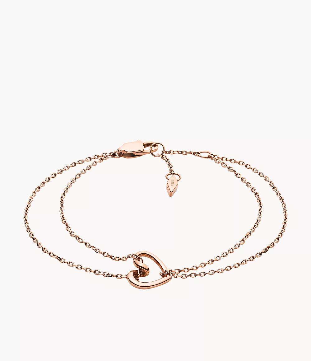 Image of Rose Gold-Tone Stainless Steel Chain Bracelet