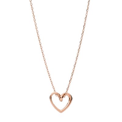 Rose Gold-Tone Stainless Steel Pendant Necklace