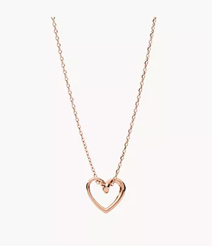 Rose Gold-Tone Stainless Steel Pendant Necklace