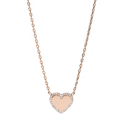 Fossil Outlet Women's Rose Gold-Tone Stainless Steel Pendant Necklace - Rose Gold