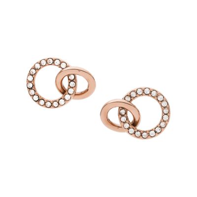 Fossil rose deals gold hoop earrings