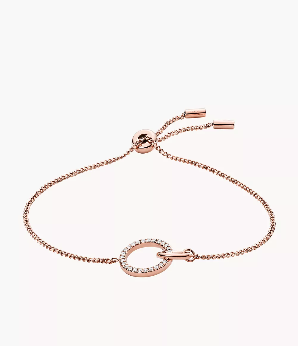 Rose Gold-Tone Stainless Steel Chain Bracelet jewelry JOF00638791
