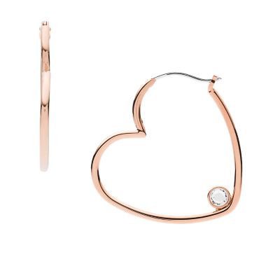 Rose-Gold-Tone Stainless Steel Hoop Earrings