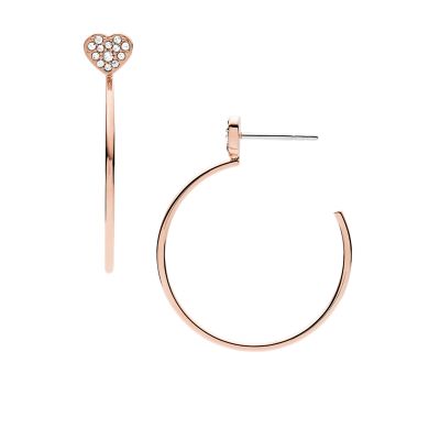 Rose-Gold-Tone Stainless Steel Hoop Earrings