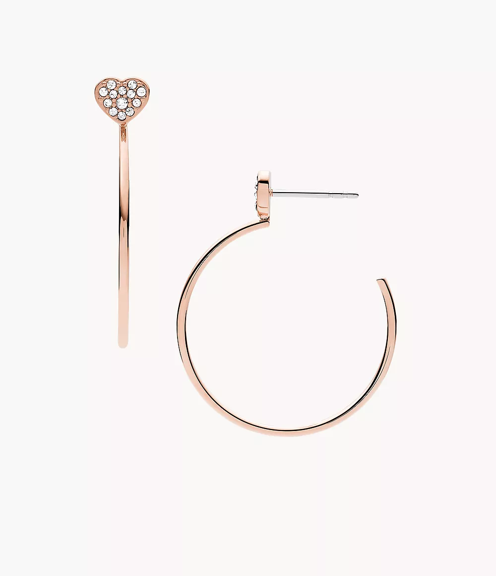 Rose-Gold-Tone Stainless Steel Hoop Earrings