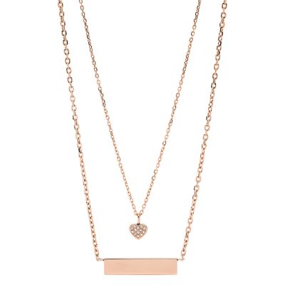Artikel klicken und genauer betrachten! - Diese ca. 43 + 5 cm lange Halskette ist aus roségoldfarbenem Edelstahl und hat einen Karabinerverschluss. | im Online Shop kaufen