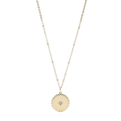 Gold-Tone Stainless Steel Pendant Necklace
