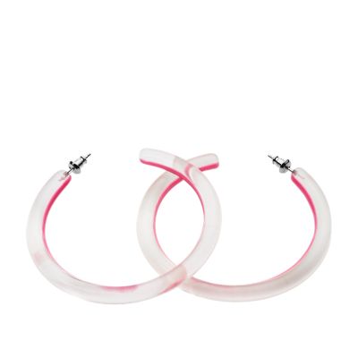 Pink resin deals hoop earrings