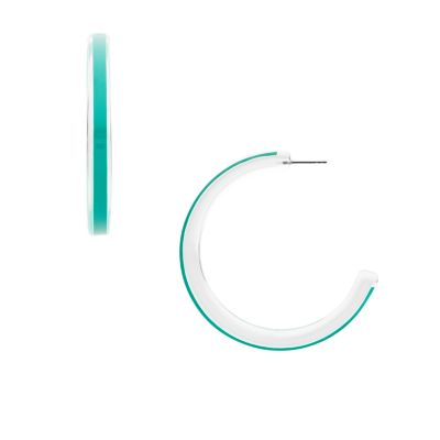 Blue Resin Hoop Earrings