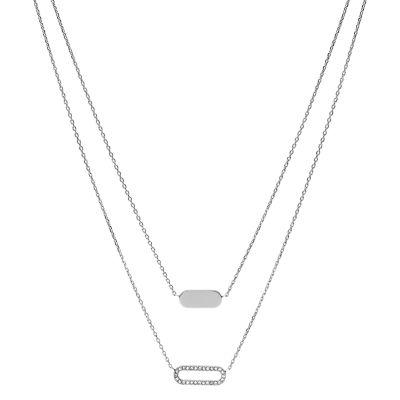 

Fossil Outlet Femmes Collier multi-rangs en acier inoxydable