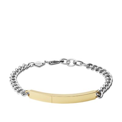 

Fossil Homme Bracelet personnalisable en acier inoxydable bicolore