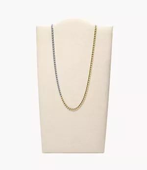 Two-Tone Stainless Steel Chain Necklace