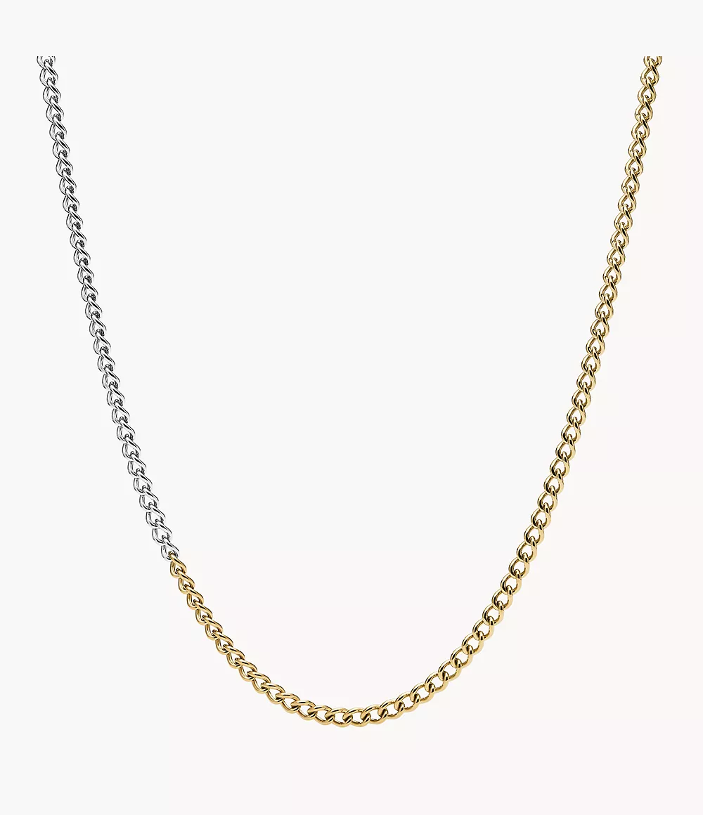 Fossil Men Two-Tone Stainless Steel Chain Necklace