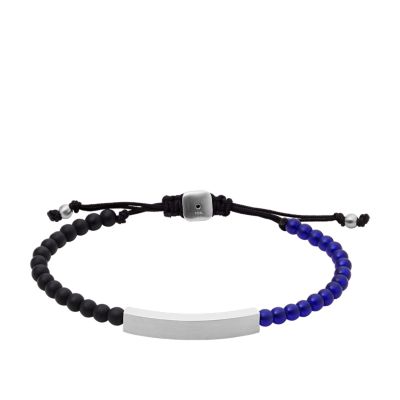 

Fossil Homme Bracelet de perles en acier inoxydable argenté