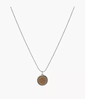 Two-Tone Stainless Steel Pendant Necklace