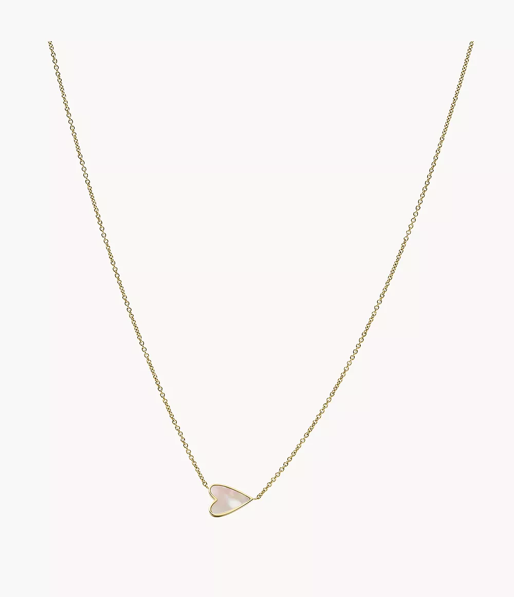Fossil Women's Mother-of-Pearl Station Necklace - Gold-Tone