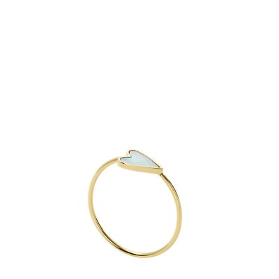 

Fossil Outlet Femmes Bague à motif central en acier inoxydable blanche