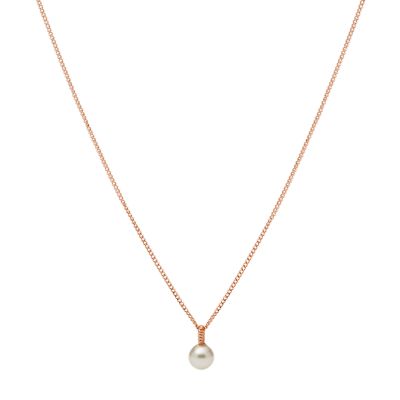 

Fossil Femmes Collier pendentif avec perle de cristal doré rose