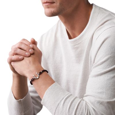 Bracelet multirangs en acier inoxydable ton argent