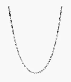 Silver-Tone Stainless Steel Chain Necklace