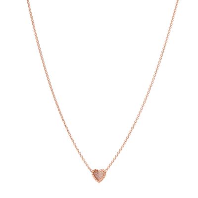 Fossil Women Rose Gold-Tone Stainless Steel Pendant Necklace