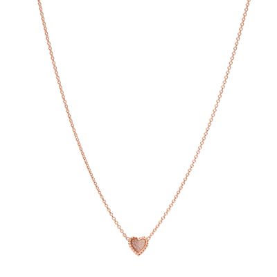 Collana multifilo Sadie in acciaio color oro rosa con cuore piegato -  JF03648791 - Fossil