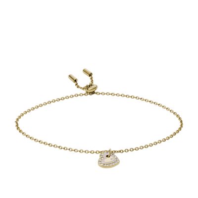 

Fossil Femmes Bracelet à fermoir coulissant en acier inoxydable doré