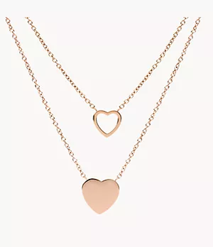 Rose Gold-Tone Stainless Steel Multi Strand Necklace