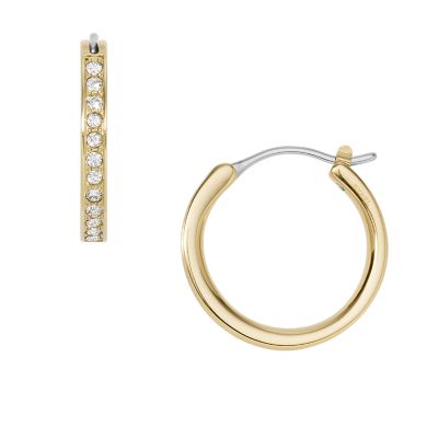 Fossil Outlet Women's Gold-Tone Stainless Steel Hoop Earrings - Gold