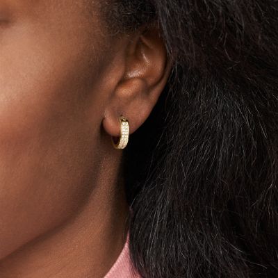 Gold-Tone Stainless Steel Hoop Earrings