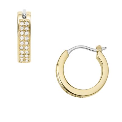 Fossil Outlet Women's Gold-Tone Stainless Steel Hoop Earrings - Gold