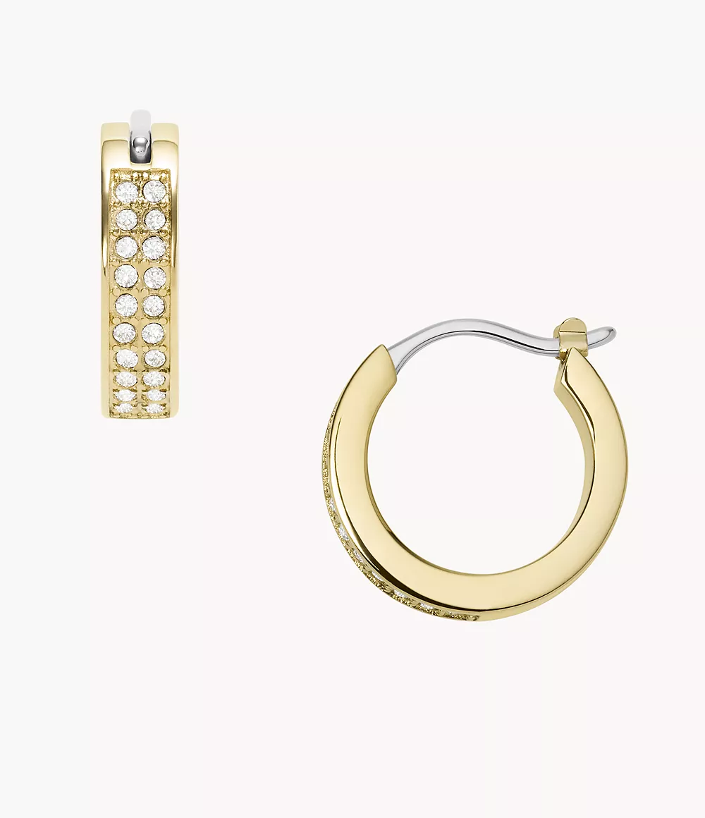 Image of Gold-Tone Stainless Steel Hoop Earrings