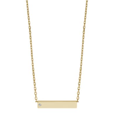 Gold-Tone Stainless Steel Station Necklace