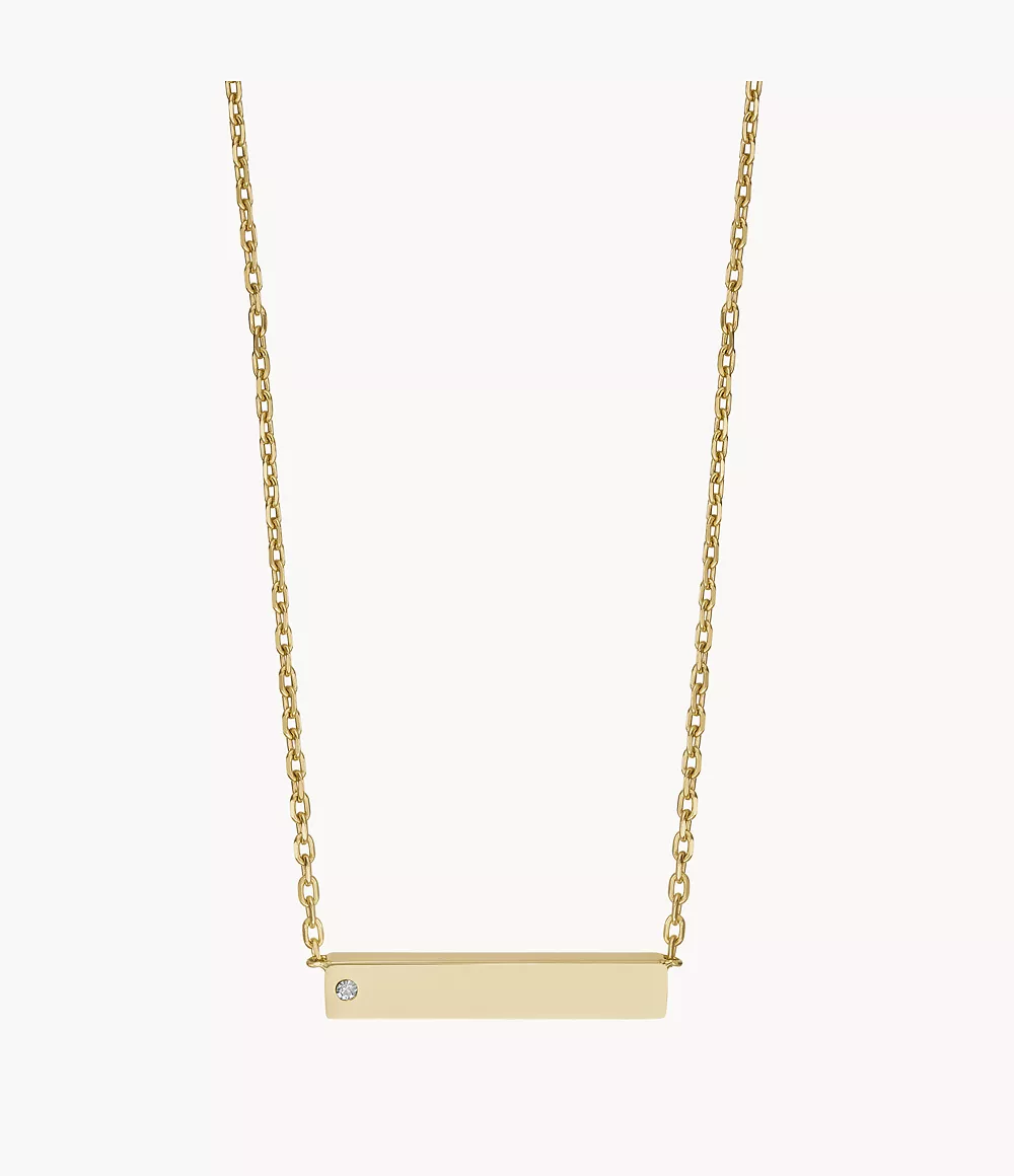 Gold-Tone Stainless Steel Station Necklace  JOF00820710
