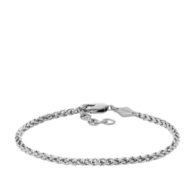 Fossil Outlet Men's Stainless Steel Chain Bracelet - Silver