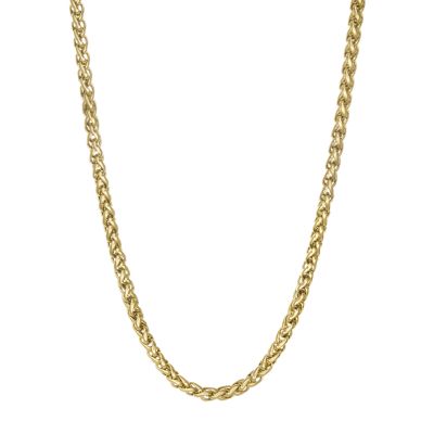 All Stacked Up Gold-Tone Stainless Steel Chain Necklace Extender -  JF04635710 - Fossil