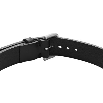 Armband schwarz Leder Edelstahl Fossil - - JOF00836040