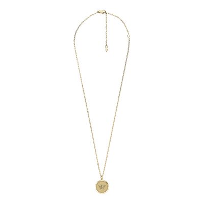 

Fossil Outlet Femmes Collier pendentif Sawyer en acier inoxydable doré