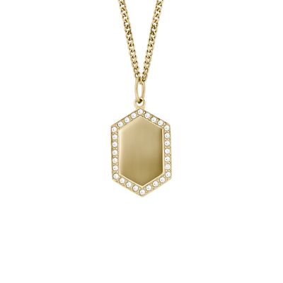 Elliott Gold-Tone Stainless Steel Locket Pendant Necklace