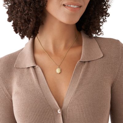 Elliott Gold-Tone Stainless Steel Locket Pendant Necklace