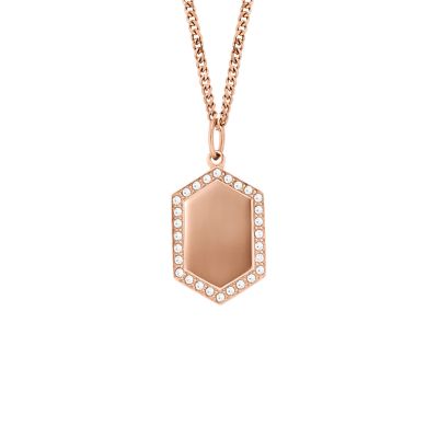 Collier à Pendentif Elliott En Acier Inoxydable Ton Or Rose