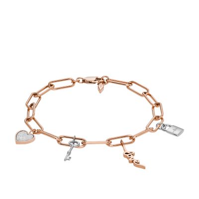 

Fossil Outlet Femmes Bracelet à chaîne en acier inoxydable doré rose