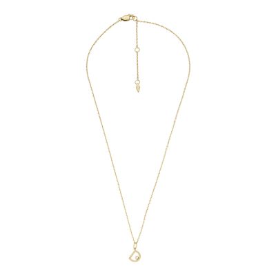 

Fossil Outlet Femmes Collier pendentif Initial en acier inoxydable doré