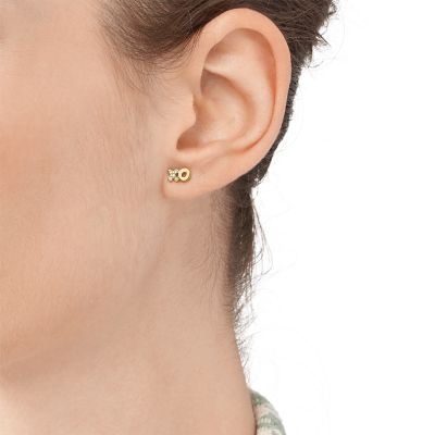 Hazel Gold-Tone Stainless Steel Stud Earrings