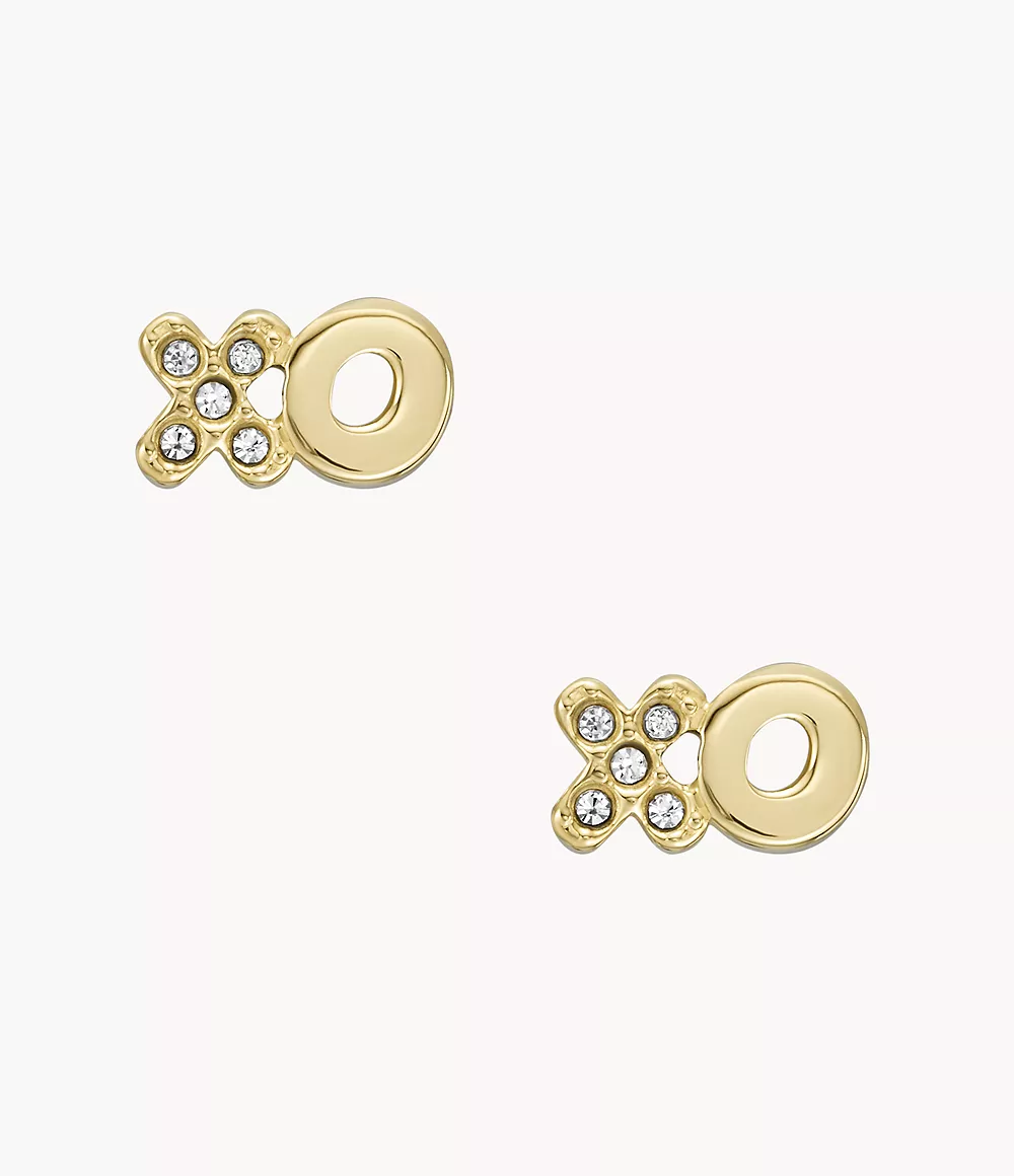 Image of Hazel Gold-Tone Stainless Steel Stud Earrings